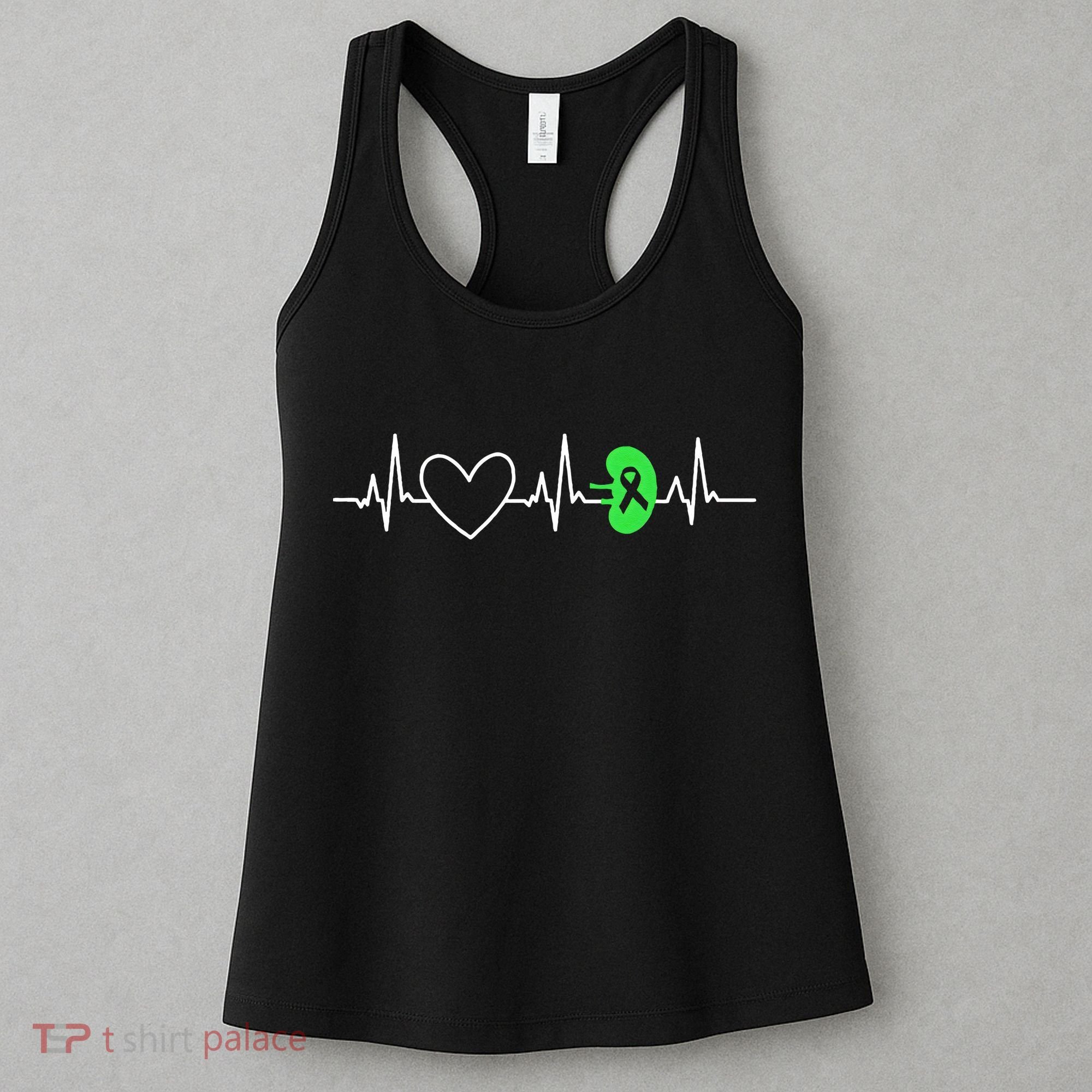 Kidney Disease Awareness Heartbeat Transplant Organ Donor Women's Tank Top