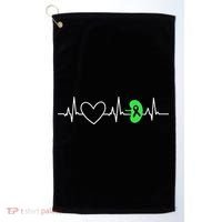 Kidney Disease Awareness Heartbeat Transplant Organ Donor Golf Towel thumb 0