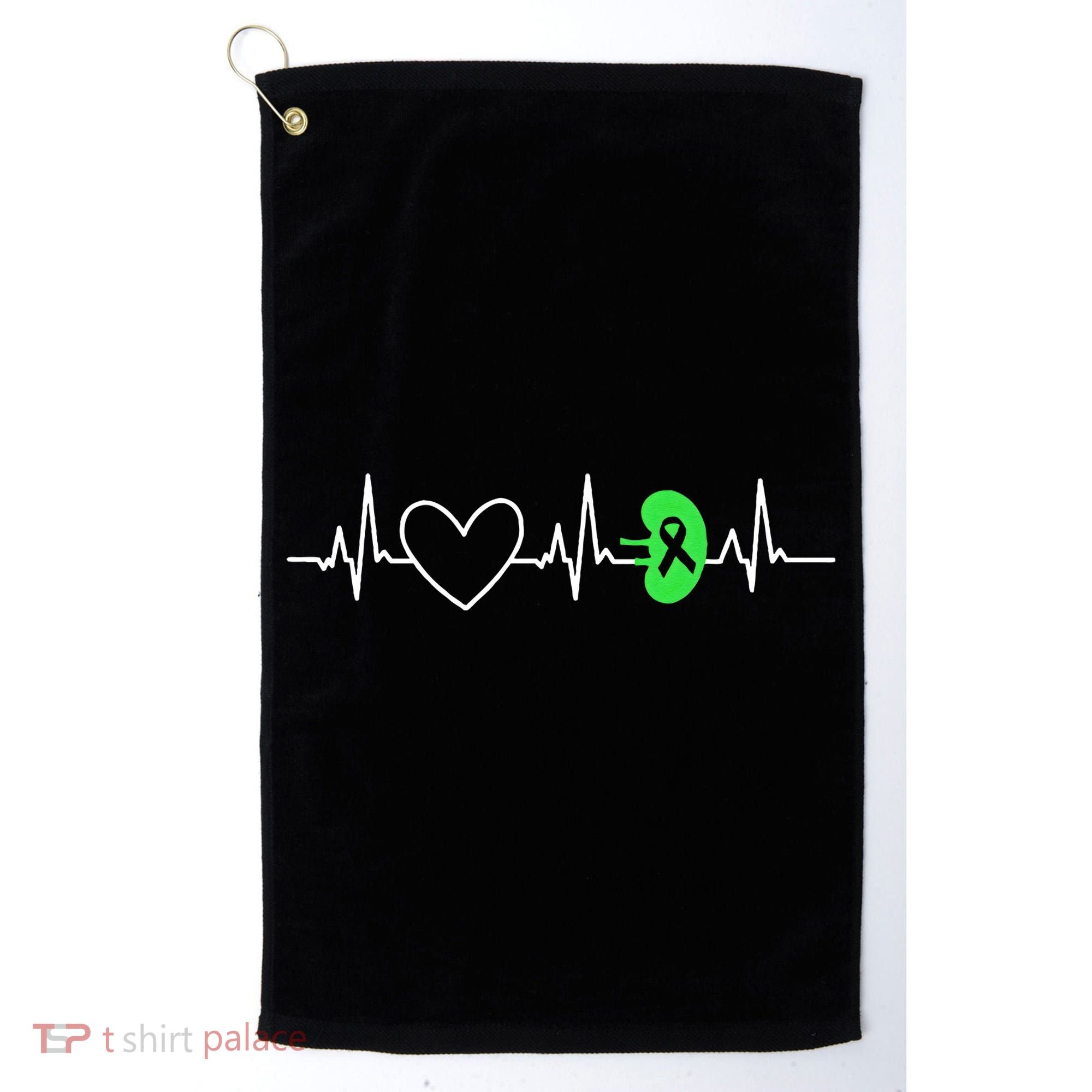 Kidney Disease Awareness Heartbeat Transplant Organ Donor Golf Towel