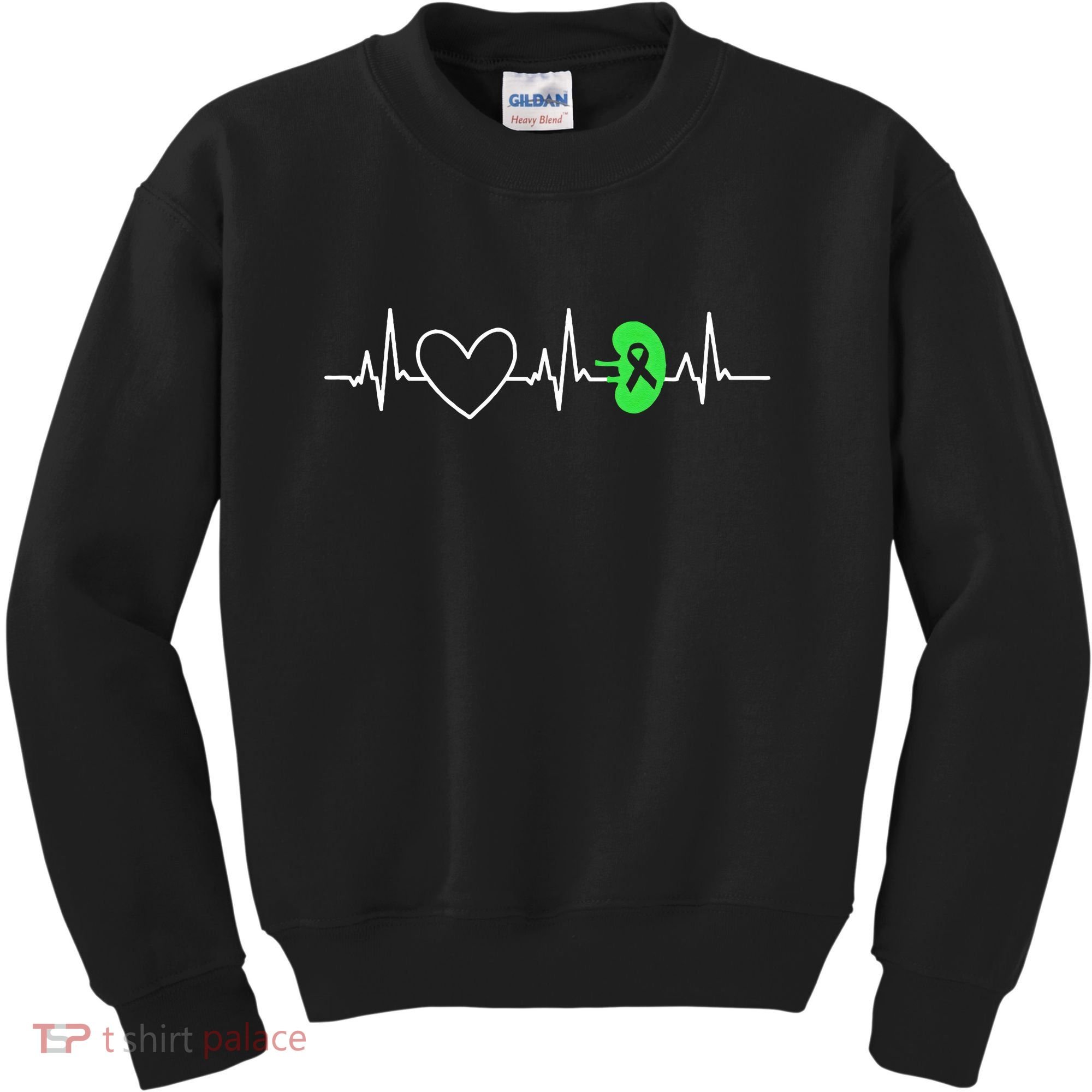 Kidney Disease Awareness Heartbeat Transplant Organ Donor Kids Sweatshirt