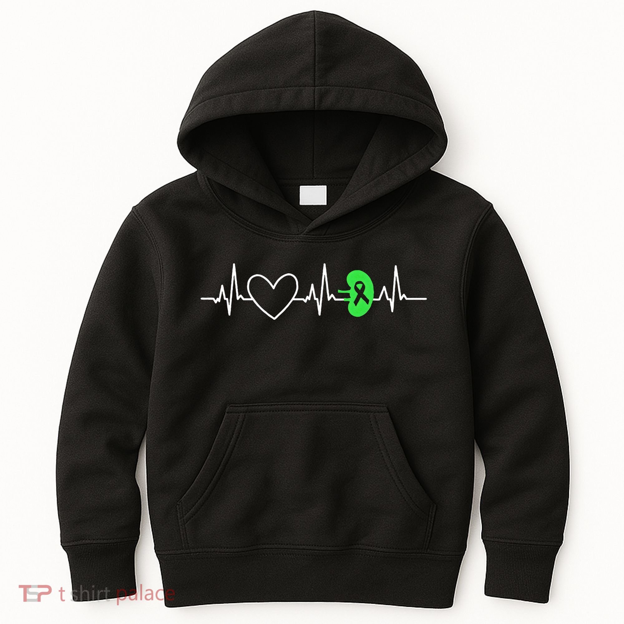 Kidney Disease Awareness Heartbeat Transplant Organ Donor Kids Hoodie