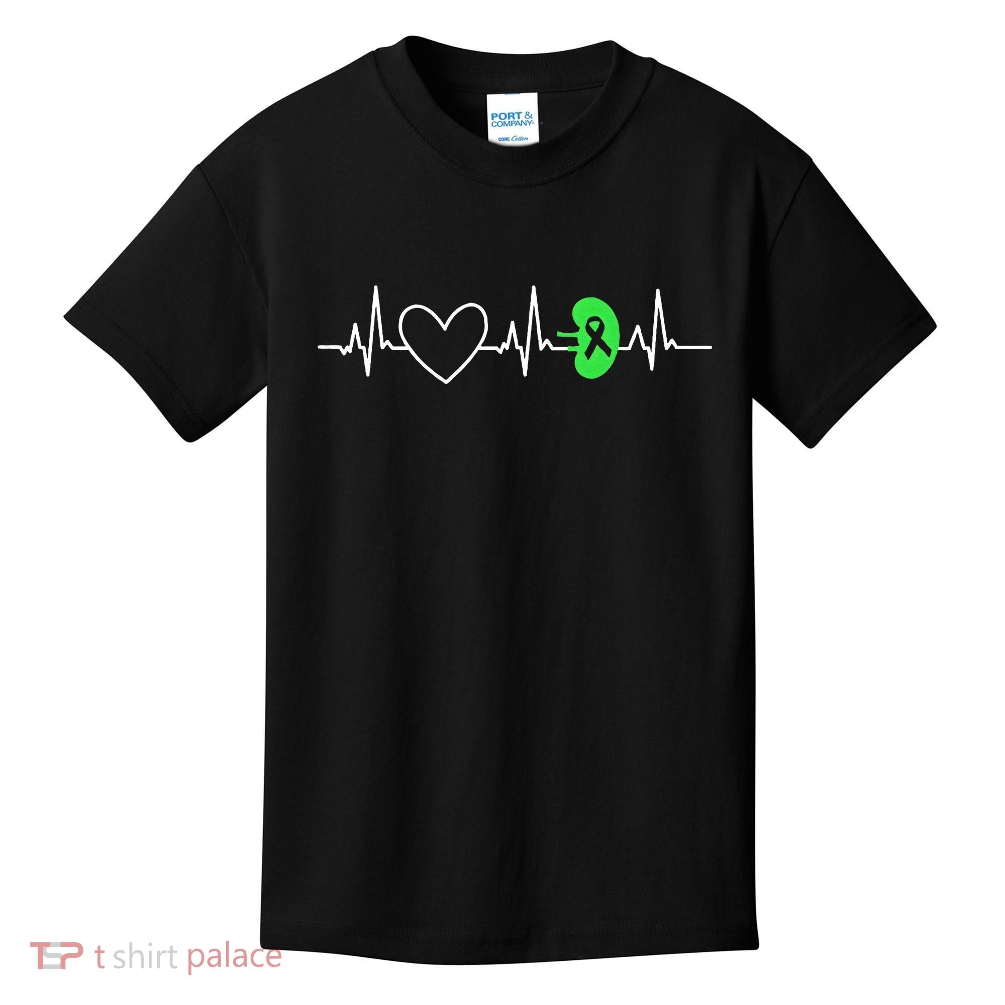 Kidney Disease Awareness Heartbeat Transplant Organ Donor Kids T-Shirt