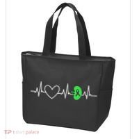Kidney Disease Awareness Heartbeat Transplant Organ Donor Tote Bag thumb 3