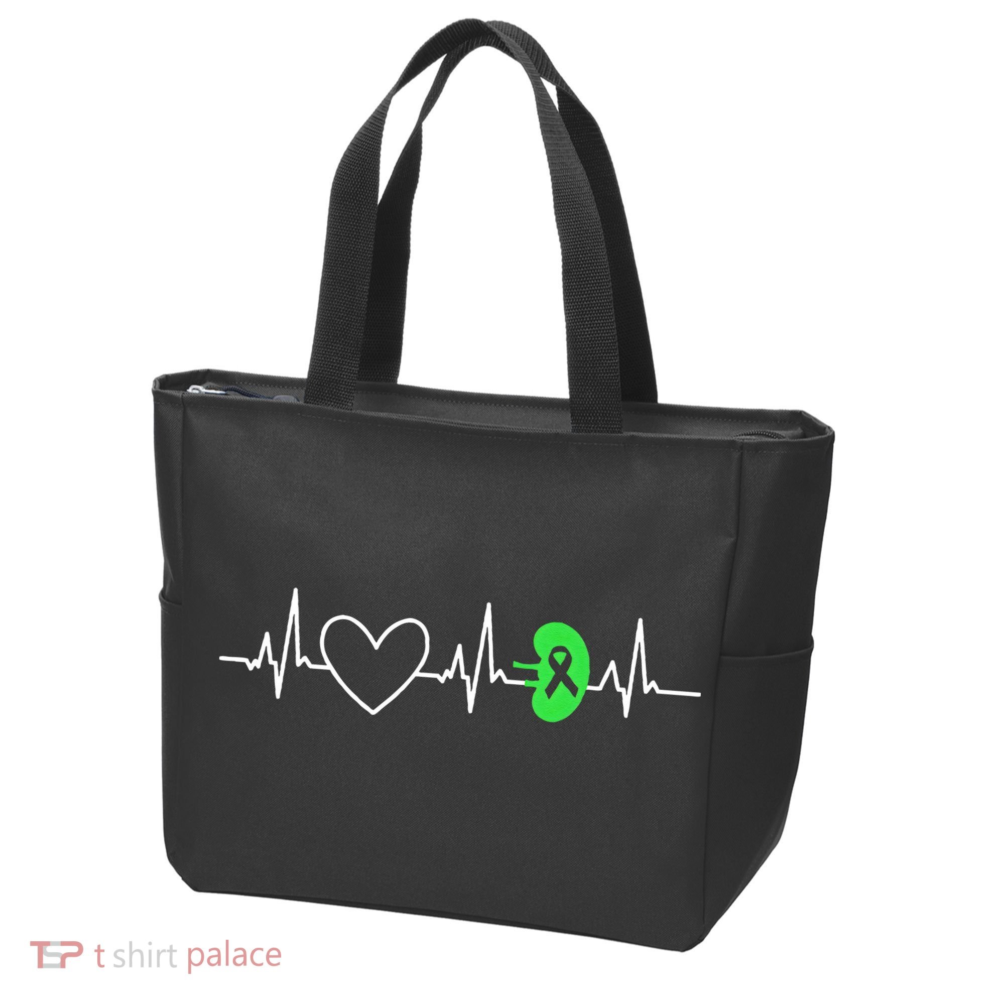 Kidney Disease Awareness Heartbeat Transplant Organ Donor Tote Bag