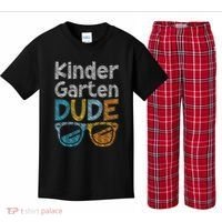 Kindergarten Dude Back To School Kindergarten Students Kids Plaid Pajama Set thumb 0