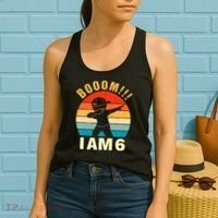 Kids Dabbing Birthday Shirt 6 Years Old Birthday Outfit Boys Women's Tank Top thumb 2