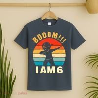Kids Dabbing Birthday Shirt 6 Years Old Birthday Outfit Boys T-Shirt thumb 2