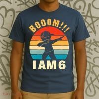 Kids Dabbing Birthday Shirt 6 Years Old Birthday Outfit Boys T-Shirt thumb 3