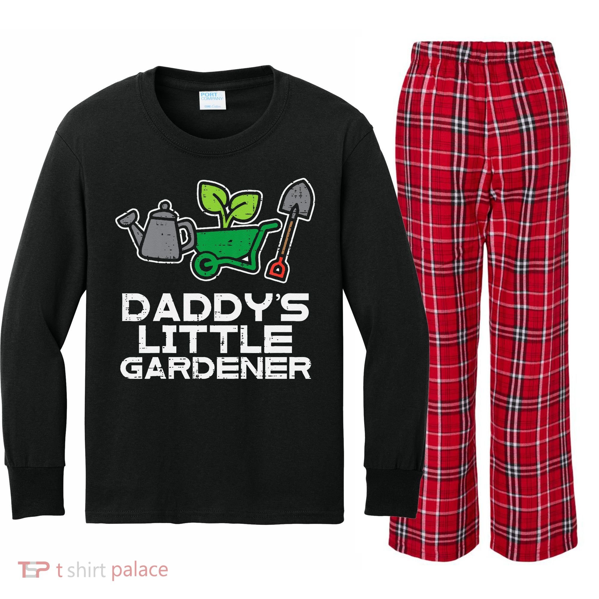 Kids Daddys Little Gardener Gardening Kids Toddlers Kids Long Sleeve Plaid Pajama Set