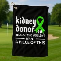Kidney Donor Organ Transplant Golf Towel thumb 1