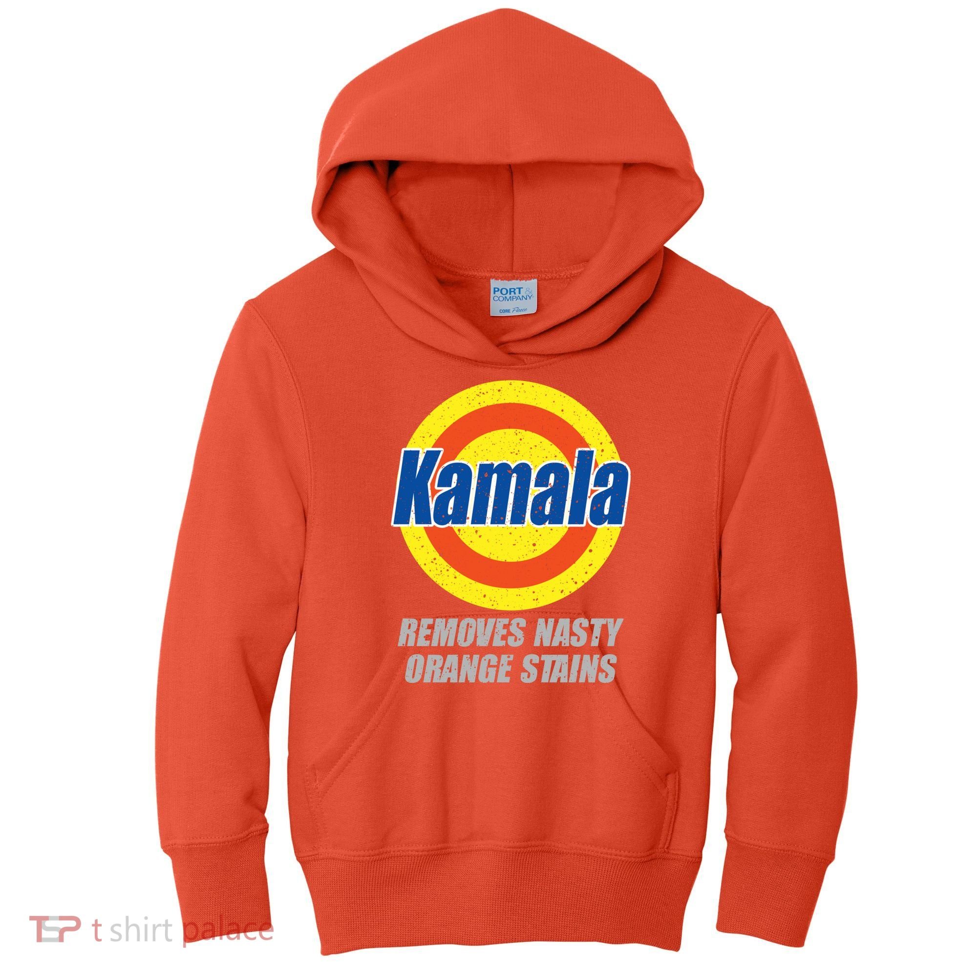 Kamala Detergent Removes Stubborn Orange Stains Antitrump Kids Hoodie