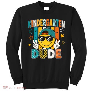 Kindergarten Dude Smiley Face Peace Sign Back To School Sweatshirt