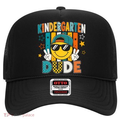 Kindergarten Dude Smiley Face Peace Sign Back To School Hat