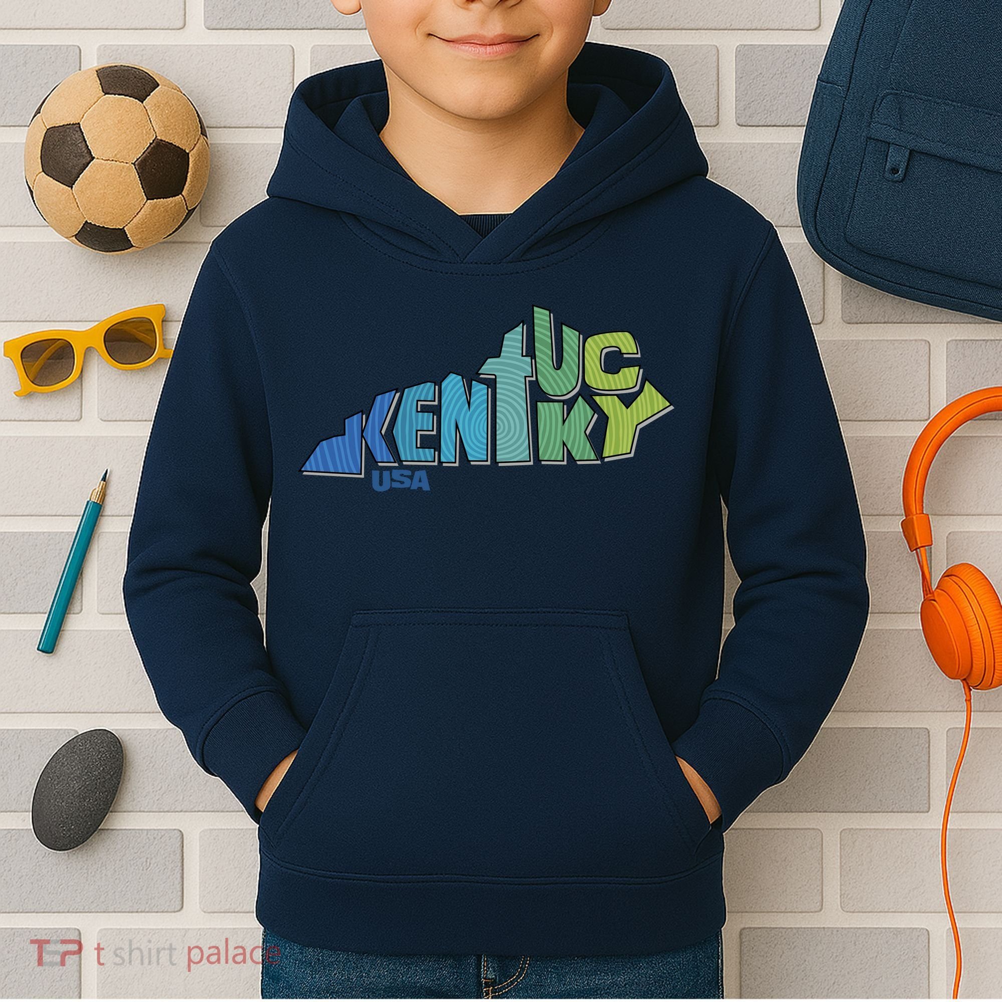 Kentucky Distorted Shape Kids Hoodie