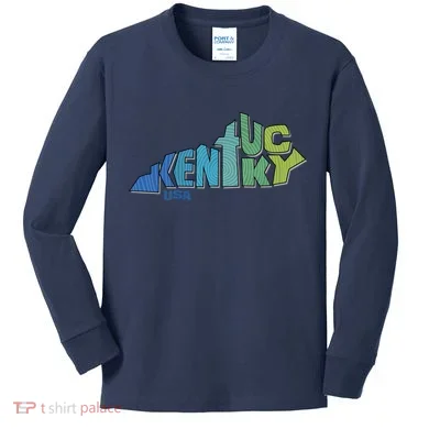 Kentucky Distorted Shape Kids Long Sleeve Shirt