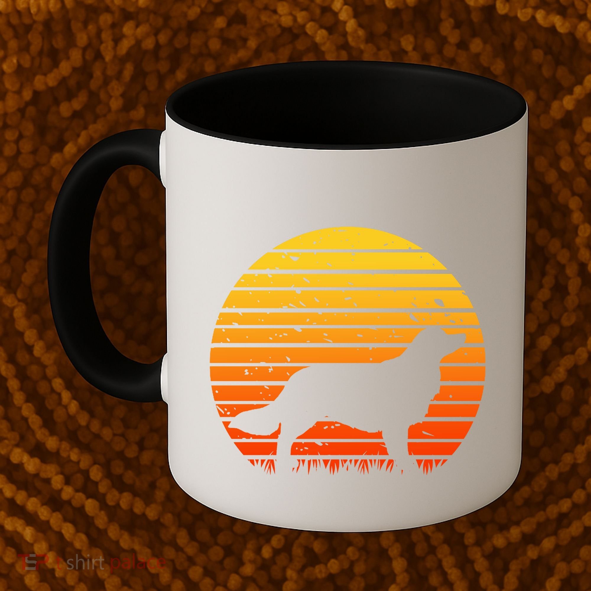 Kooikerhondje Dog Sunset Yellow Coffee Mug