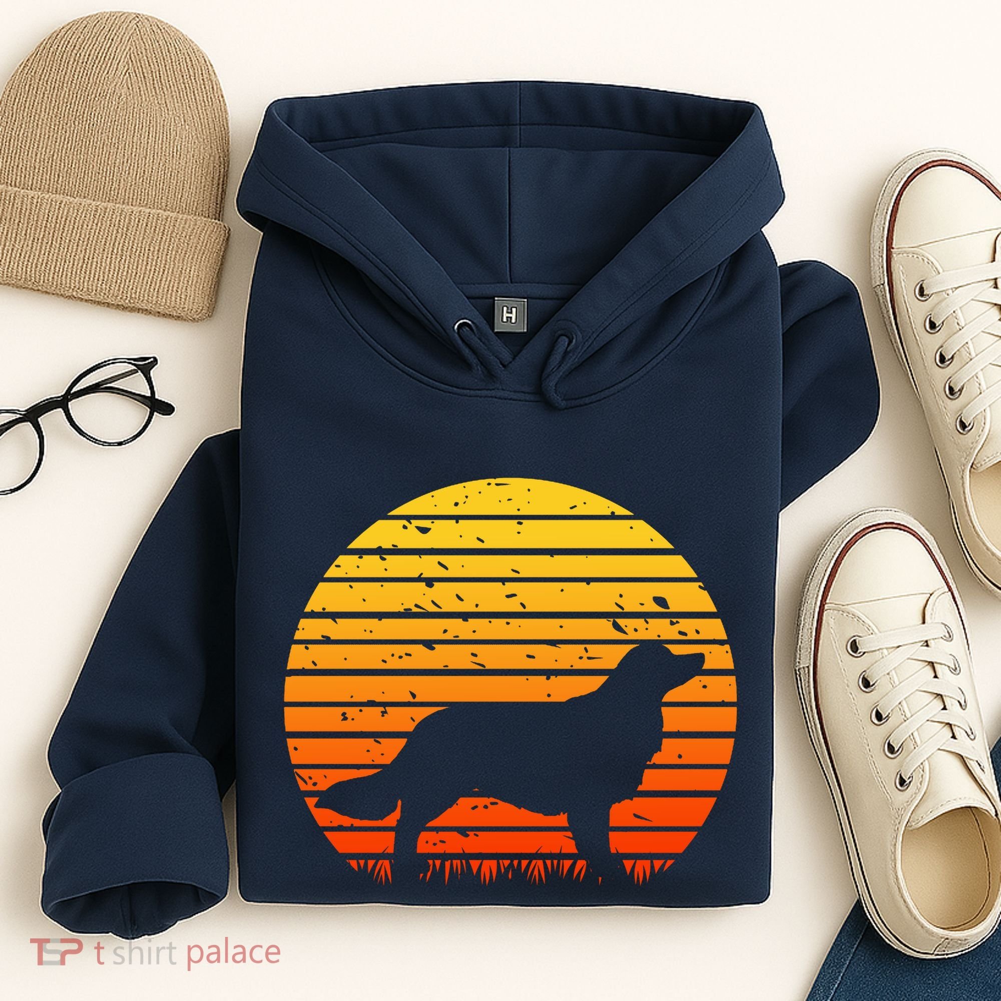 Kooikerhondje Dog Sunset Yellow Hoodie
