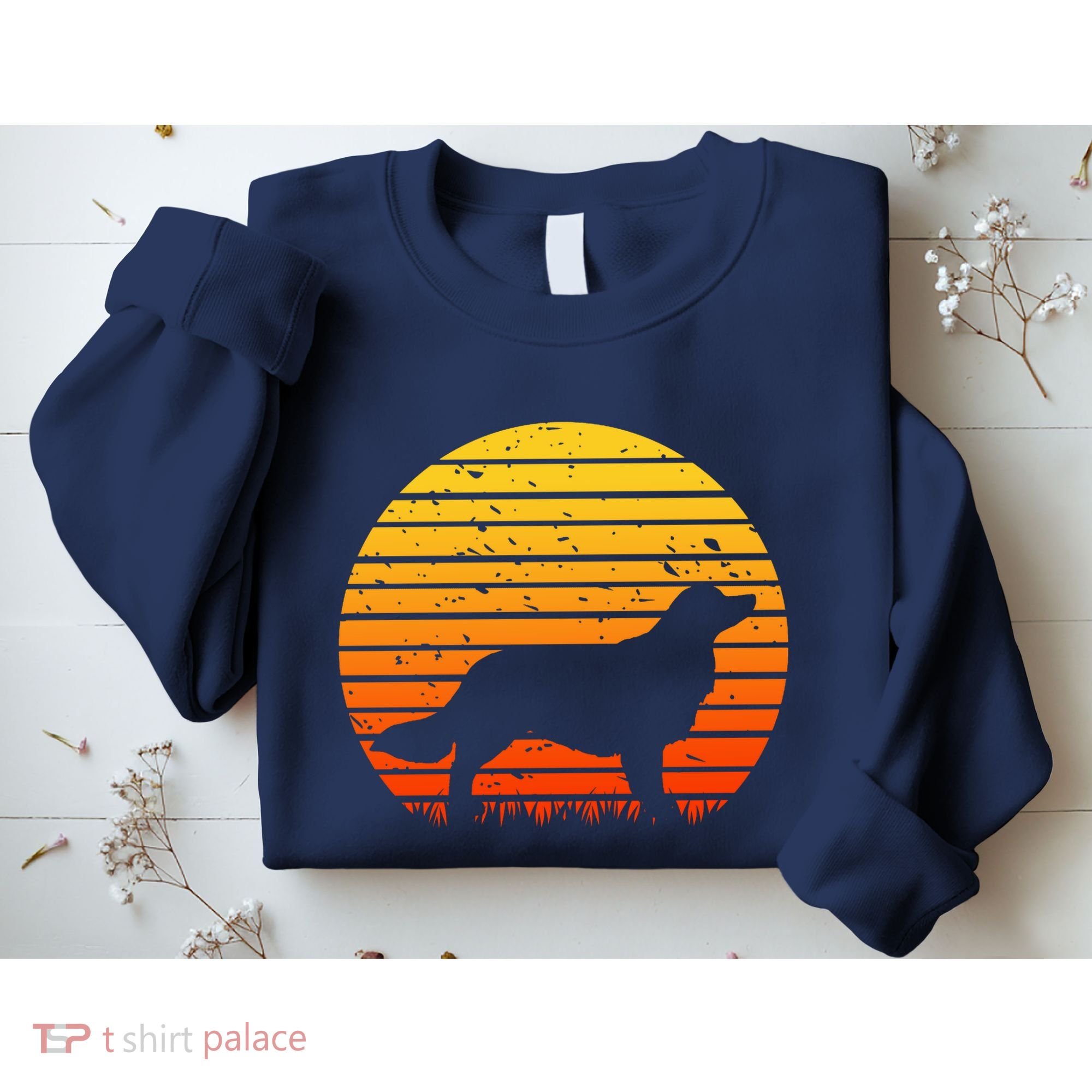 Kooikerhondje Dog Sunset Yellow Sweatshirt