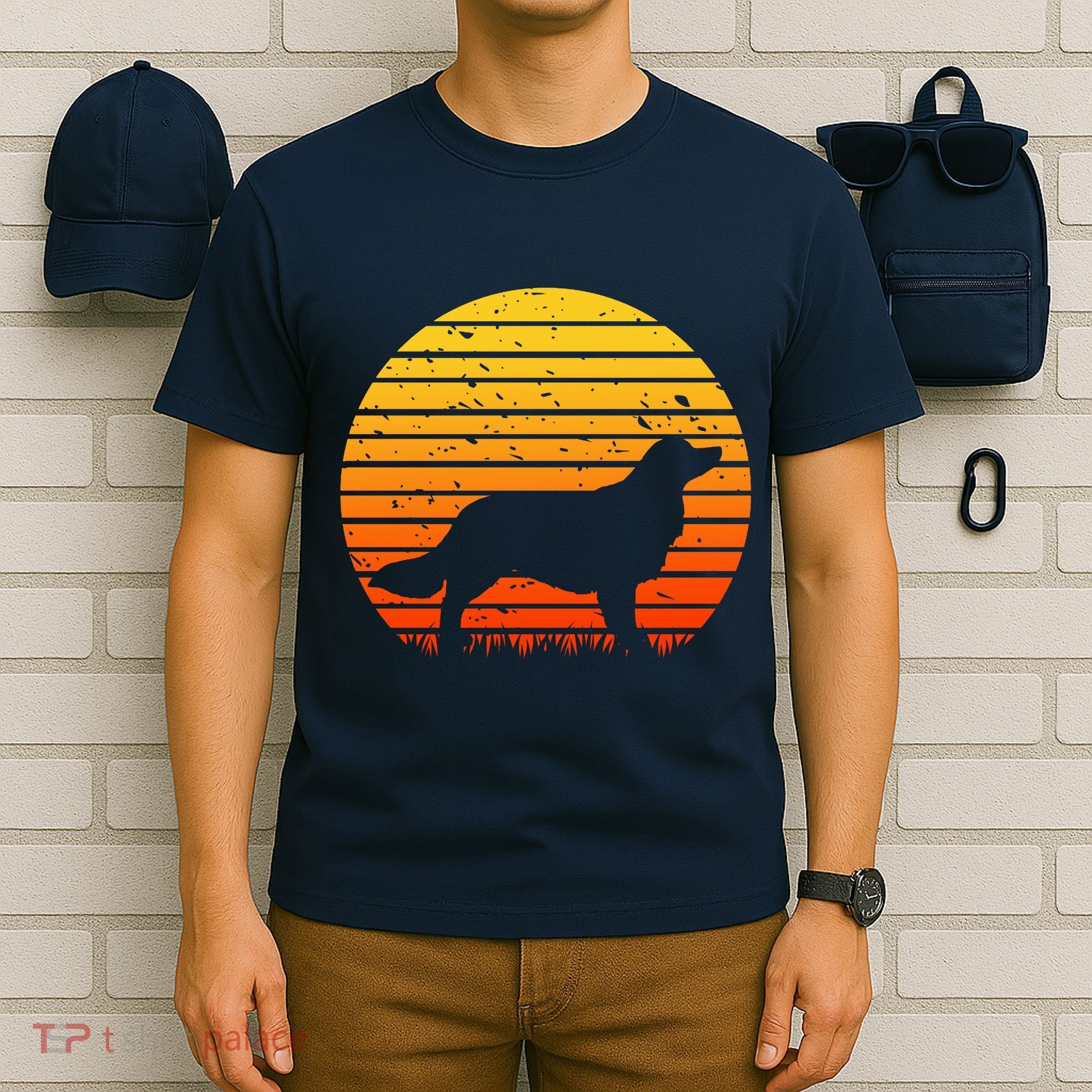 Kooikerhondje Dog Sunset Yellow T-Shirt