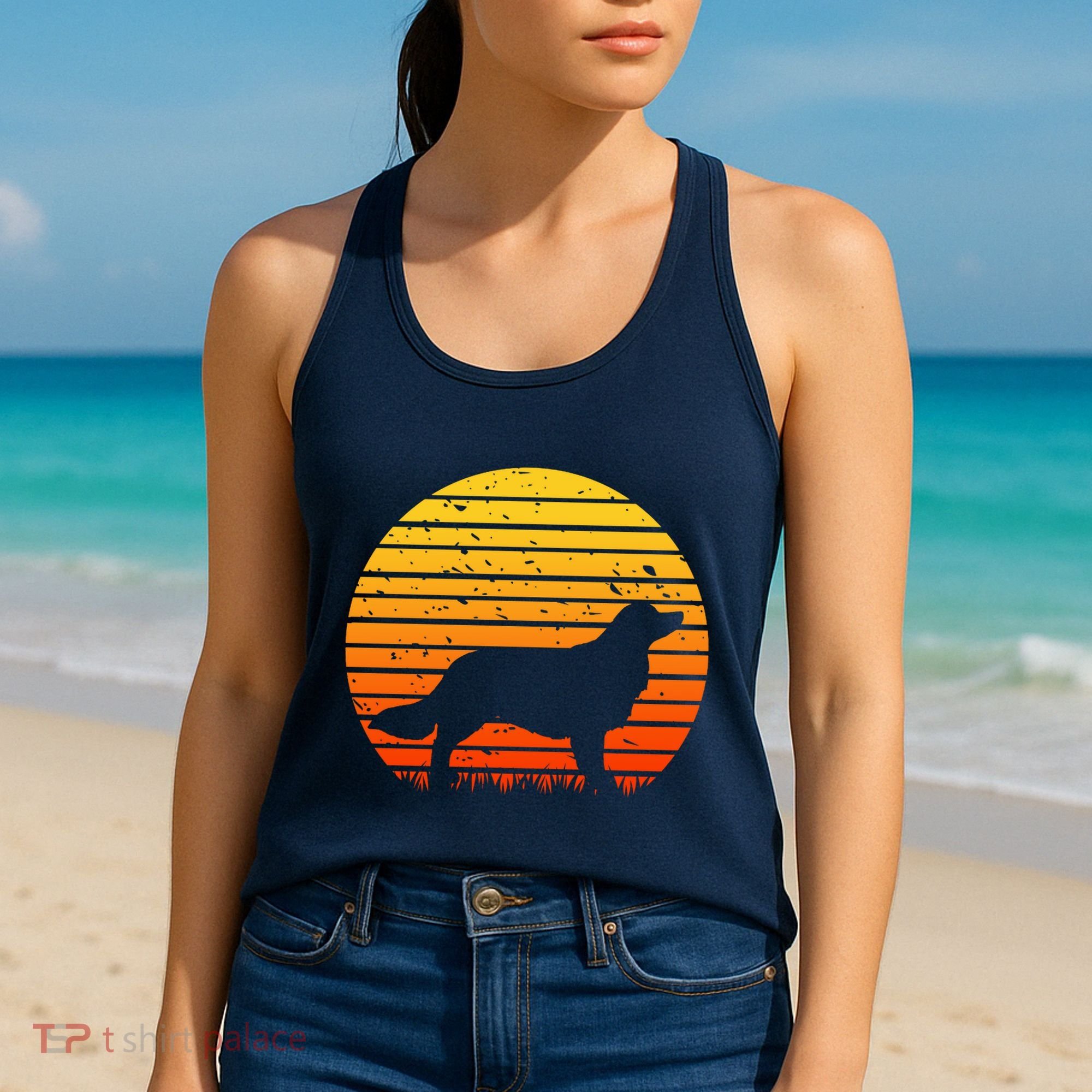 Kooikerhondje Dog Sunset Yellow Women's Tank Top