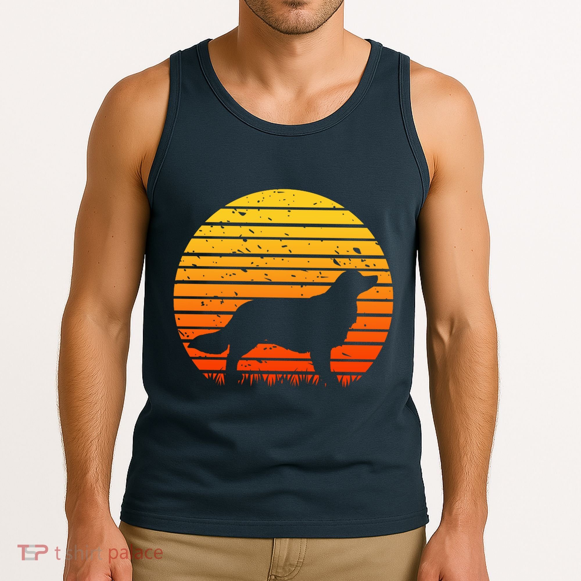 Kooikerhondje Dog Sunset Yellow Tank Top