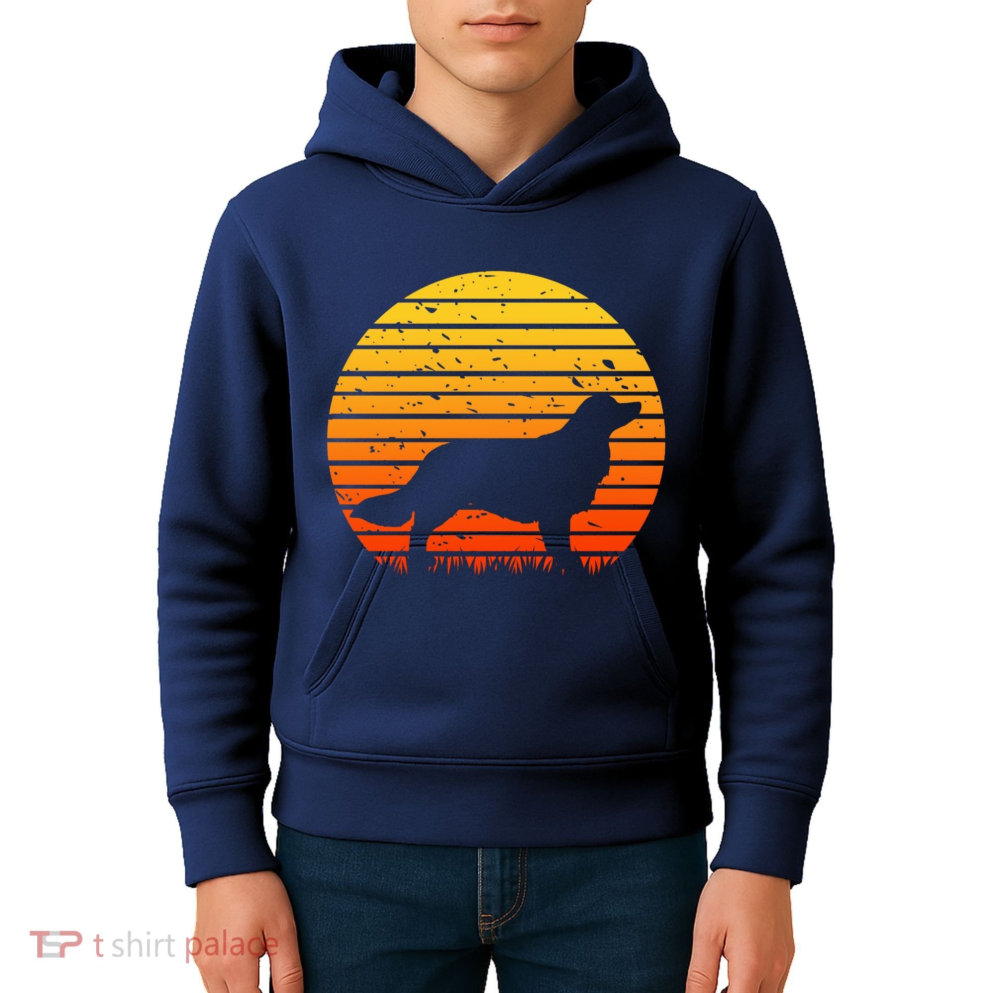 Kooikerhondje Dog Sunset Yellow Kids Hoodie