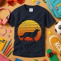 Kooikerhondje Dog Sunset Yellow Kids T-Shirt thumb 3