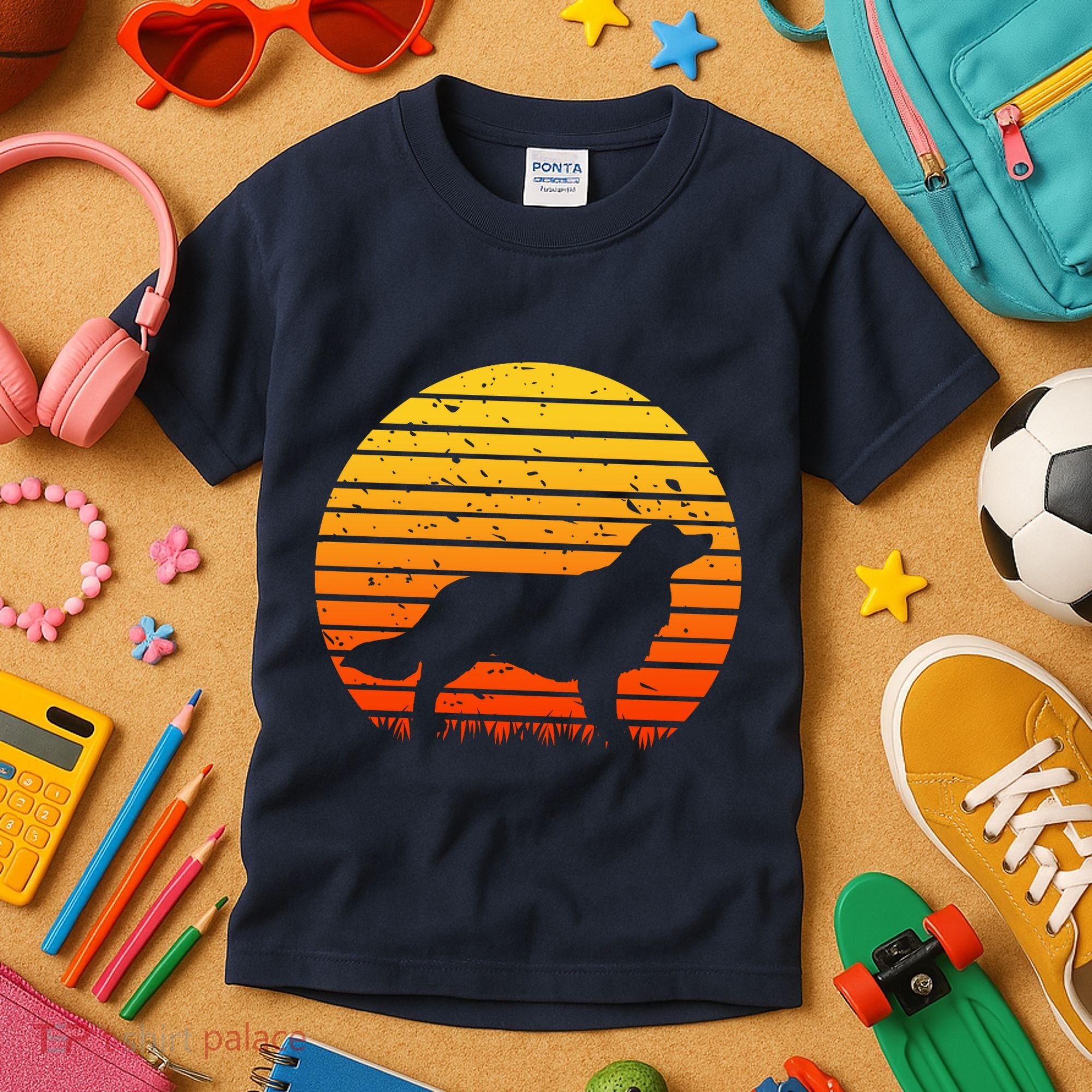 Kooikerhondje Dog Sunset Yellow Kids T-Shirt
