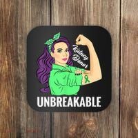Kidney Donor Unbreakable Kidney Transplant Awareness Coaster thumb 0