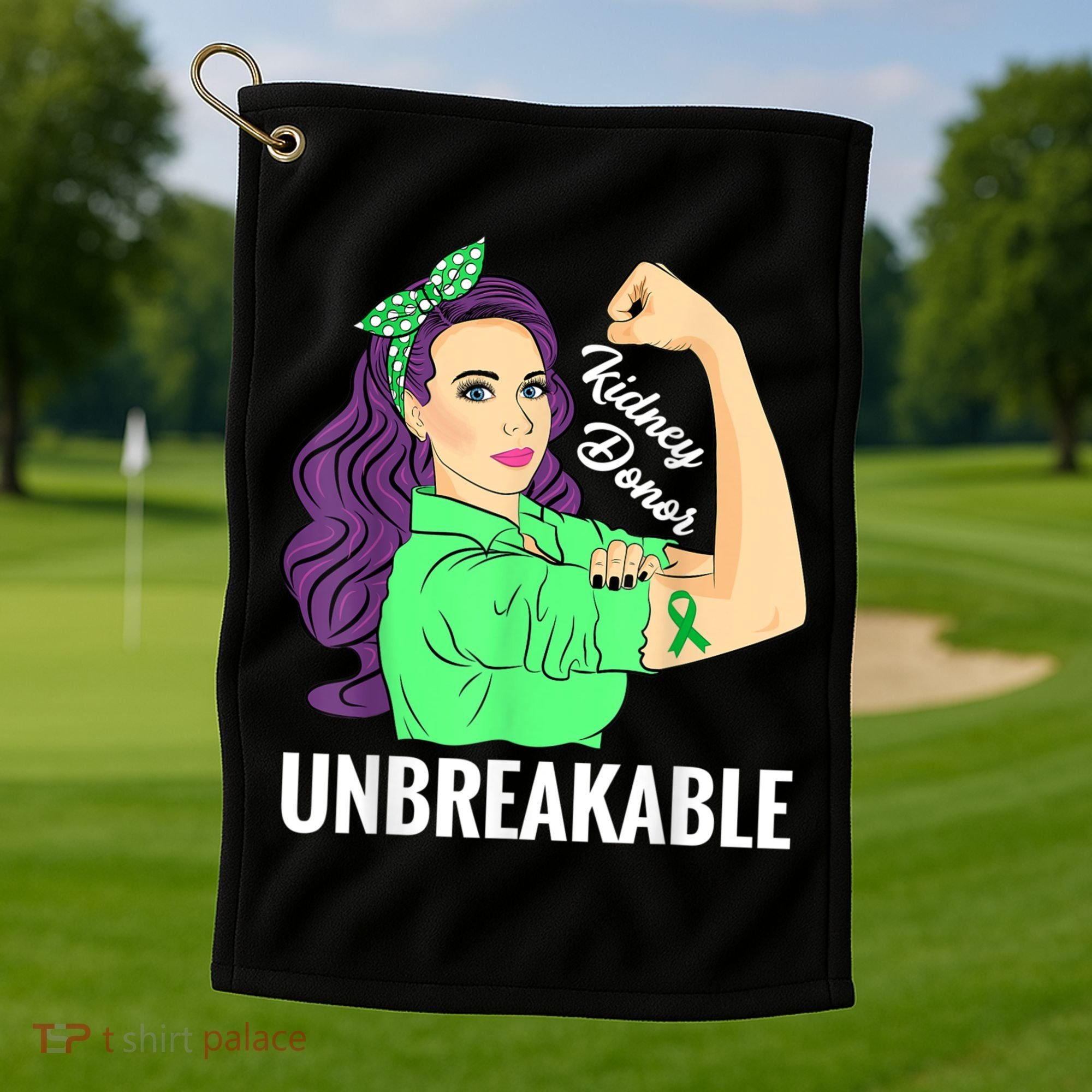 Kidney Donor Unbreakable Kidney Transplant Awareness Golf Towel