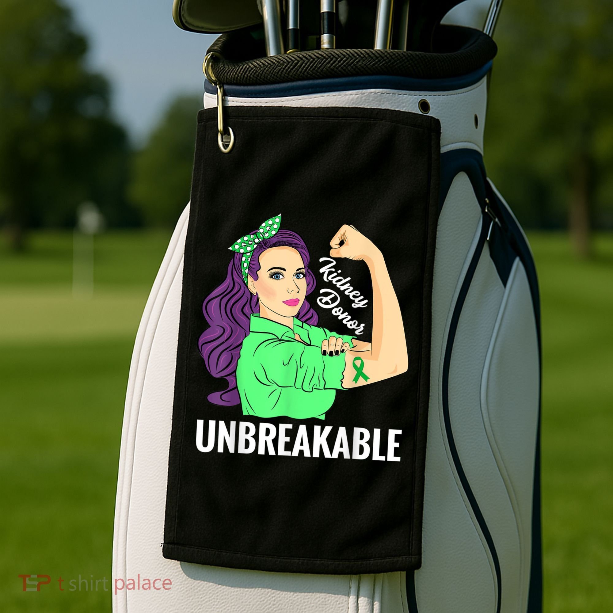 Kidney Donor Unbreakable Kidney Transplant Awareness Golf Towel