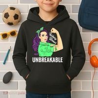Kidney Donor Unbreakable Kidney Transplant Awareness Kids Hoodie thumb 2