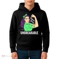 Kidney Donor Unbreakable Kidney Transplant Awareness Kids Hoodie thumb 4