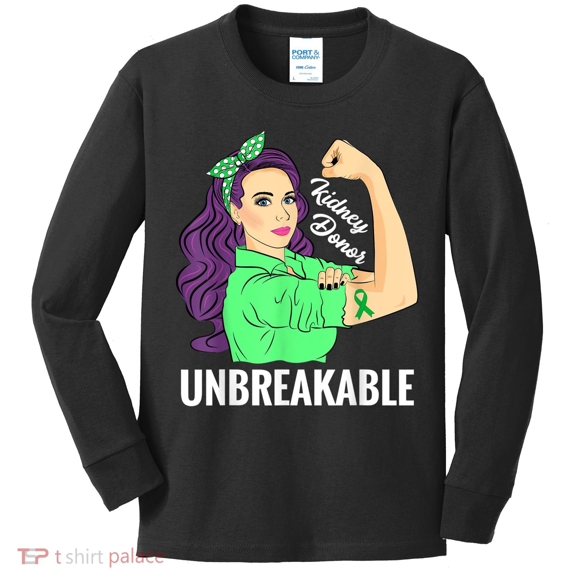 Kidney Donor Unbreakable Kidney Transplant Awareness Kids Long Sleeve Shirt