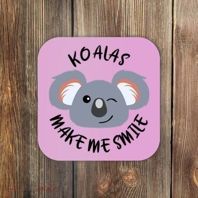 Koala Eating Eucalyptus Ironic Saying Bear Gift Coaster