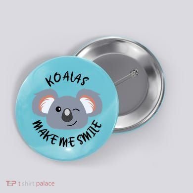 Koala Eating Eucalyptus Ironic Saying Bear Gift Button