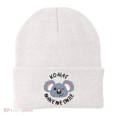 Koala Eating Eucalyptus Ironic Saying Bear Gift Beanie