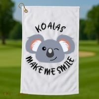Koala Eating Eucalyptus Ironic Saying Bear Gift Golf Towel thumb 1