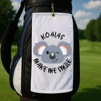 Koala Eating Eucalyptus Ironic Saying Bear Gift Golf Towel thumb 2