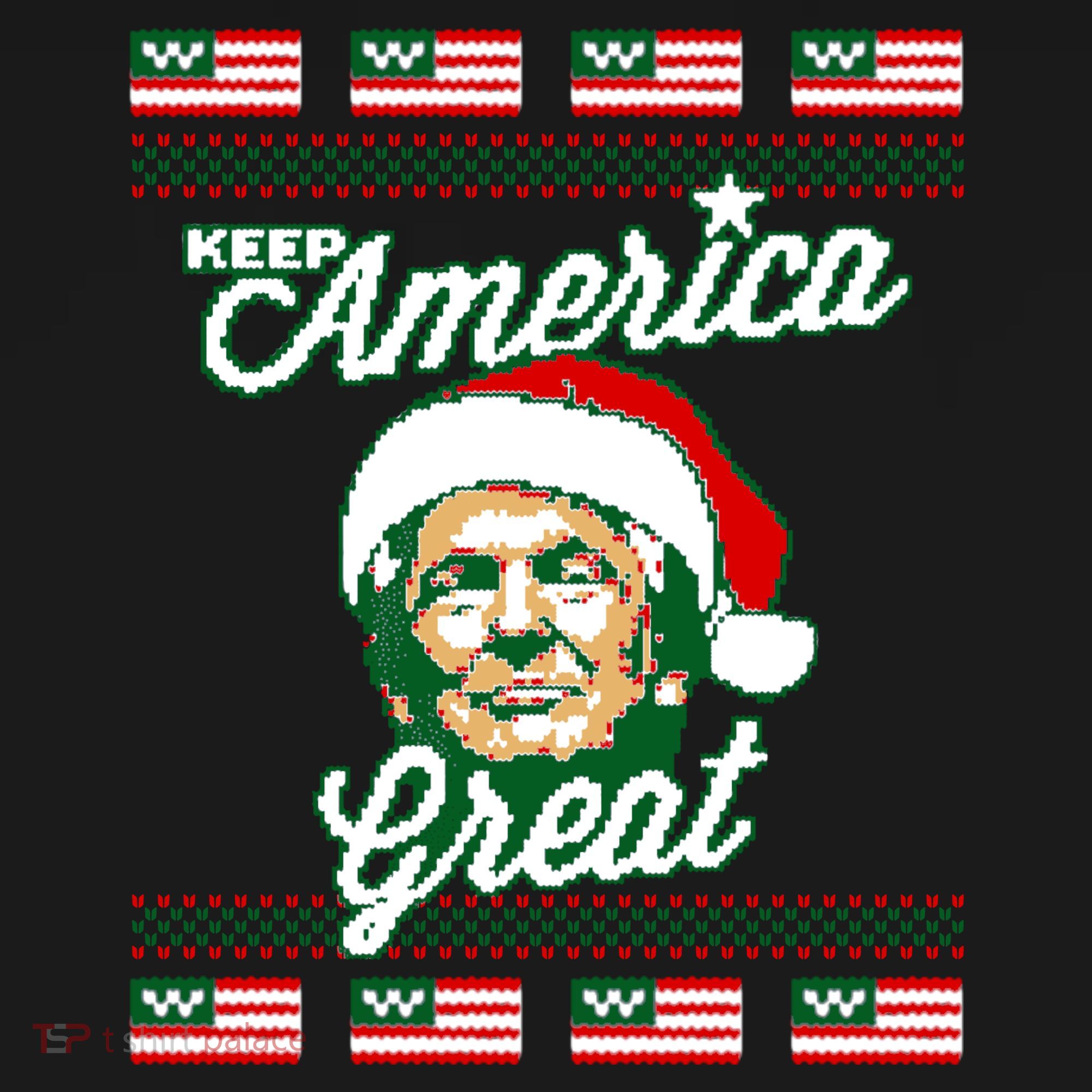 Keep America Great Ugly Christmas Sweater Button
