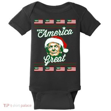 Keep America Great Ugly Christmas Sweater Baby Bodysuit