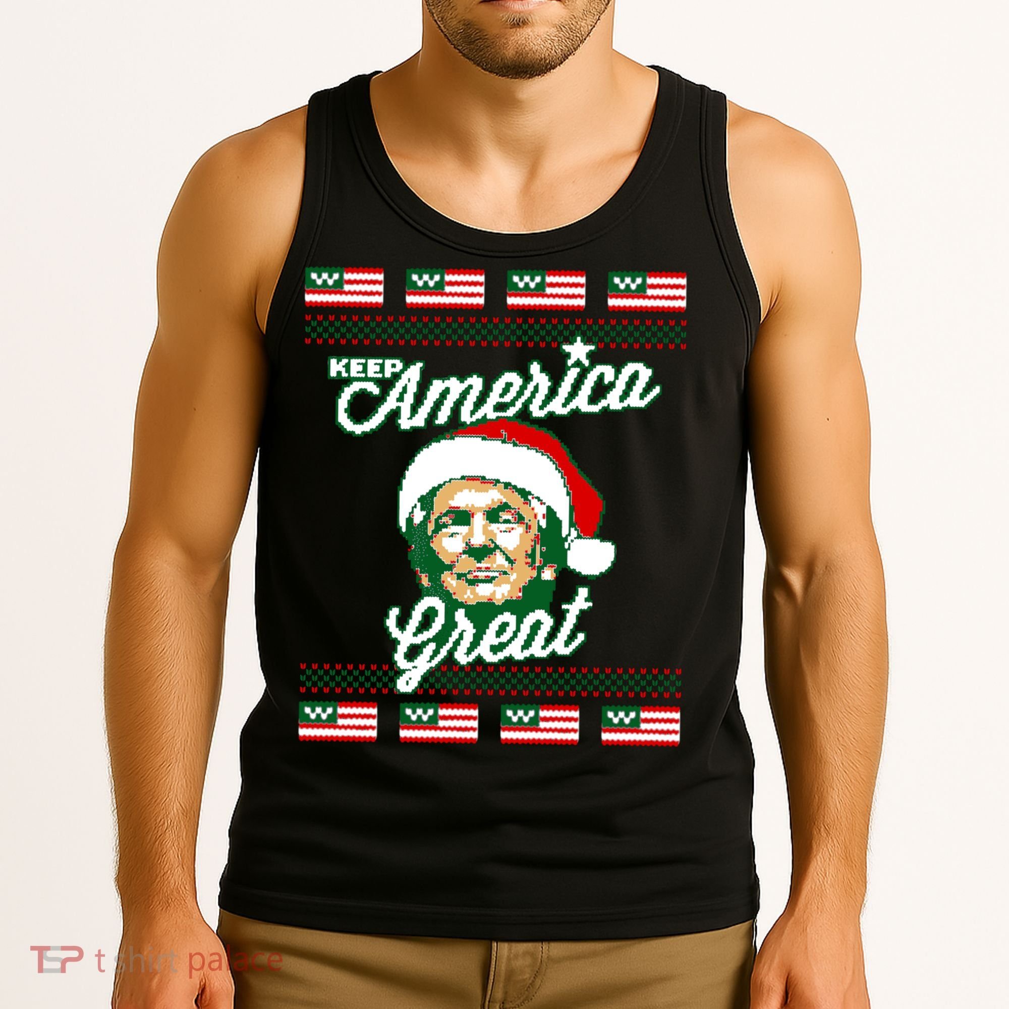 Keep America Great Ugly Christmas Sweater Tank Top