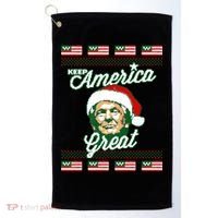 Keep America Great Ugly Christmas Sweater Golf Towel thumb 0