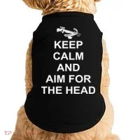 Keep Calm and Aim For The Head Doggie Tank thumb 0