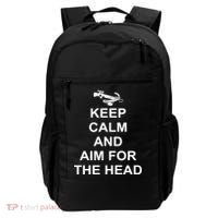 Keep Calm and Aim For The Head Backpack thumb 0