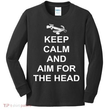 Keep Calm and Aim For The Head Kids Long Sleeve Shirt