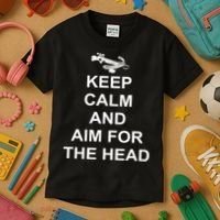 Keep Calm and Aim For The Head Kids T-Shirt thumb 3