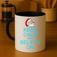 Keep Calm And Believe On Santa Christmas Coffee Mug thumb 4