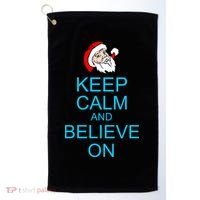 Keep Calm And Believe On Santa Christmas Golf Towel thumb 0