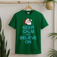 Keep Calm And Believe On Santa Christmas T-Shirt thumb 2
